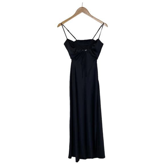 NWT A.L.C. Sienna Ruched Satin Halter Dress - Picture 4 of 16